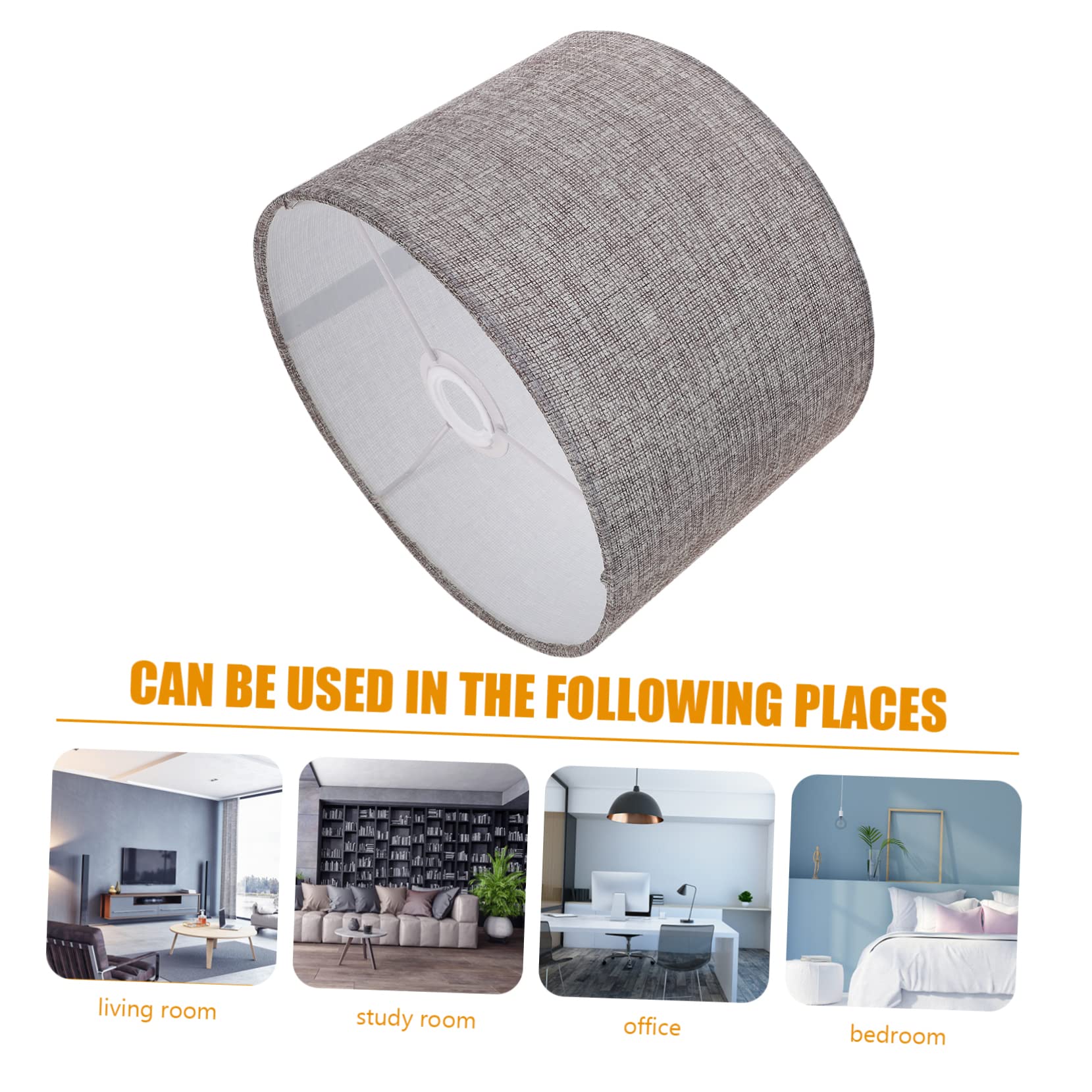 Paralume Tessuto Cilindrico Grigio per Lampade da e Scrivania e Design per Camera da Letto e