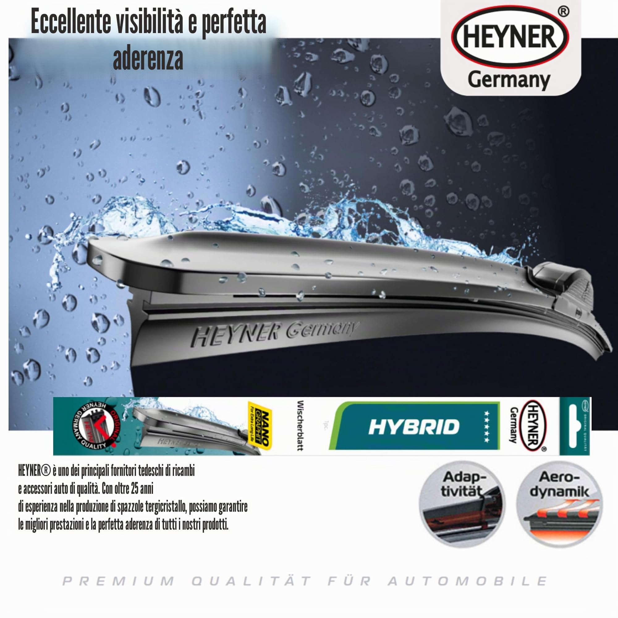 HEYNER Spazzole tergicristallo Heyner Per: Toyota Corolla 2019 - Su set completo di tergicristalli ibridi HH2814H12HRC