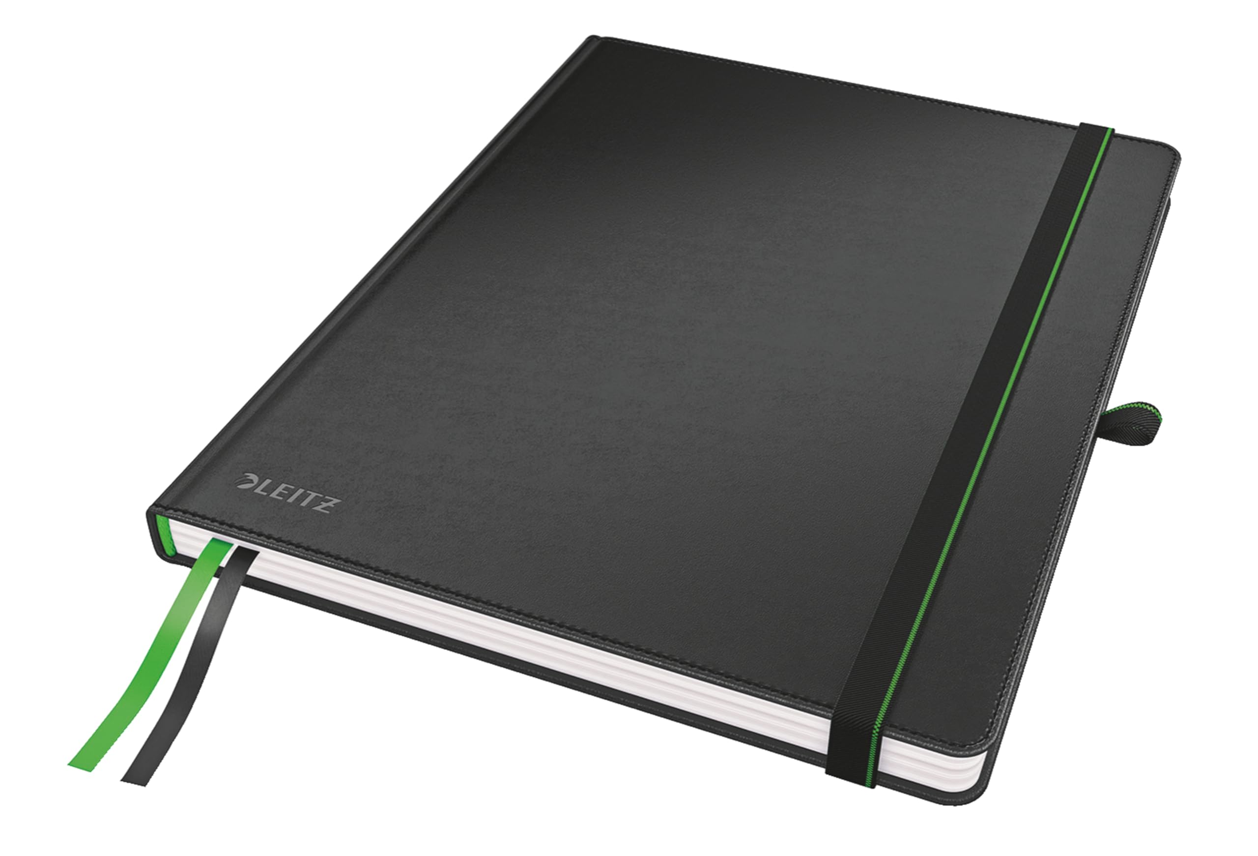 Leitz Complete Notebook B5 Squared (iPad, Tablet Format), 160 Pages, 80 Sheets, Hardcover, 100 g/m² Paper FSC Certified, Fastener, Bookmark, Pen Loop, Black, 44730095