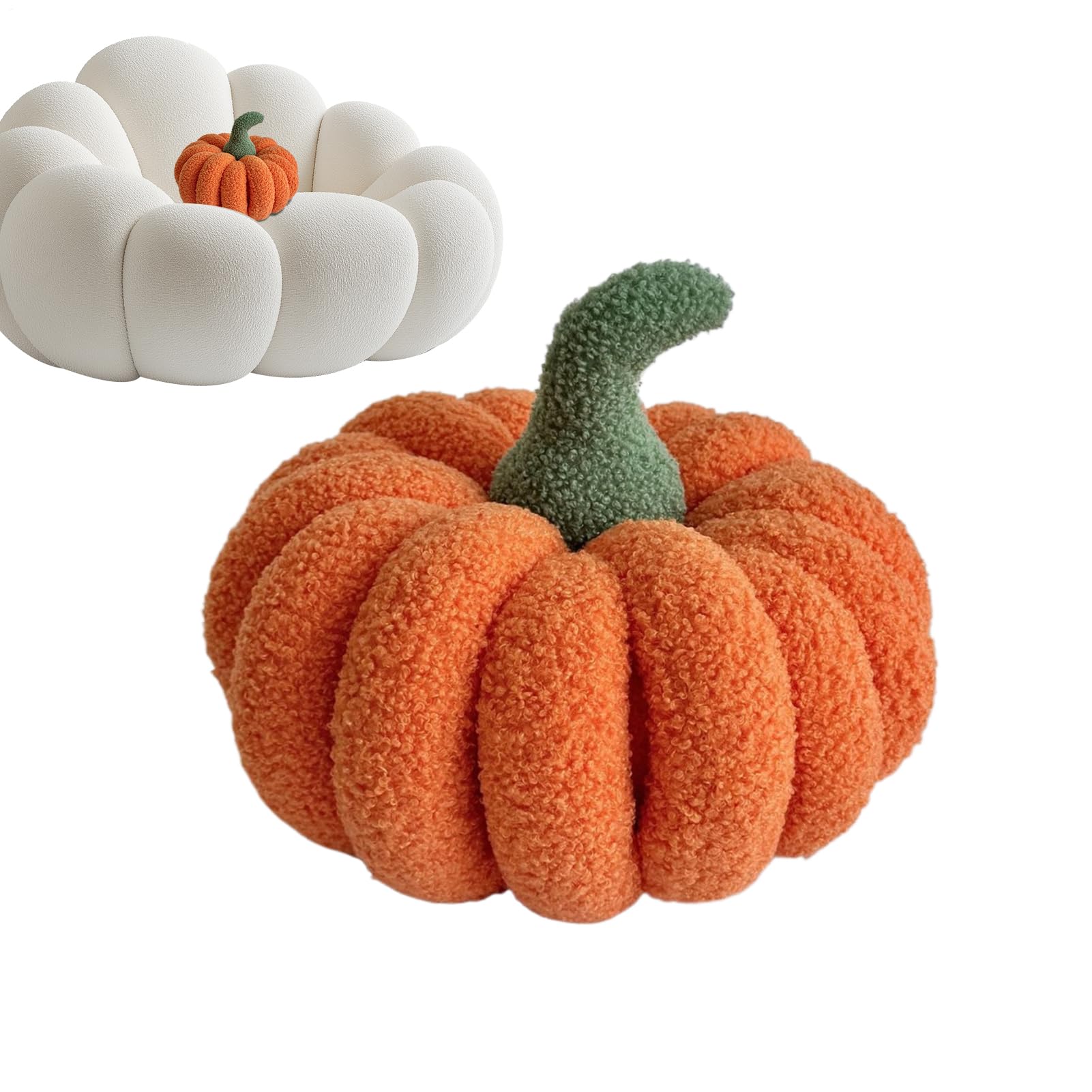 Almohada en forma de calabaza peluche realista decorativo para salon