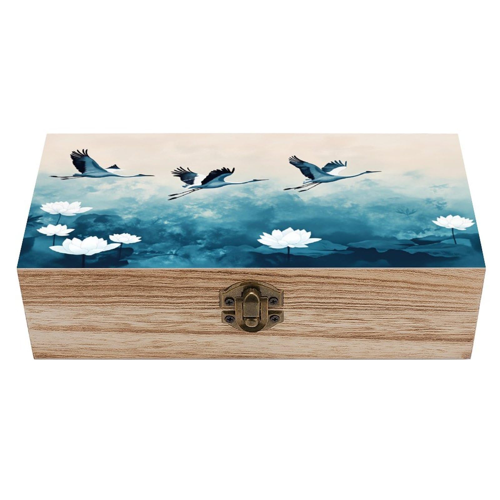 asbwuo Feihe Vintage Wooden Keepsake Box