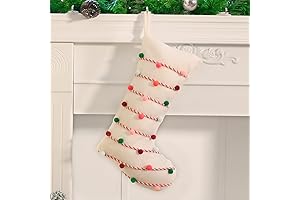 Hopearl Pompom Boho Christmas Stockings