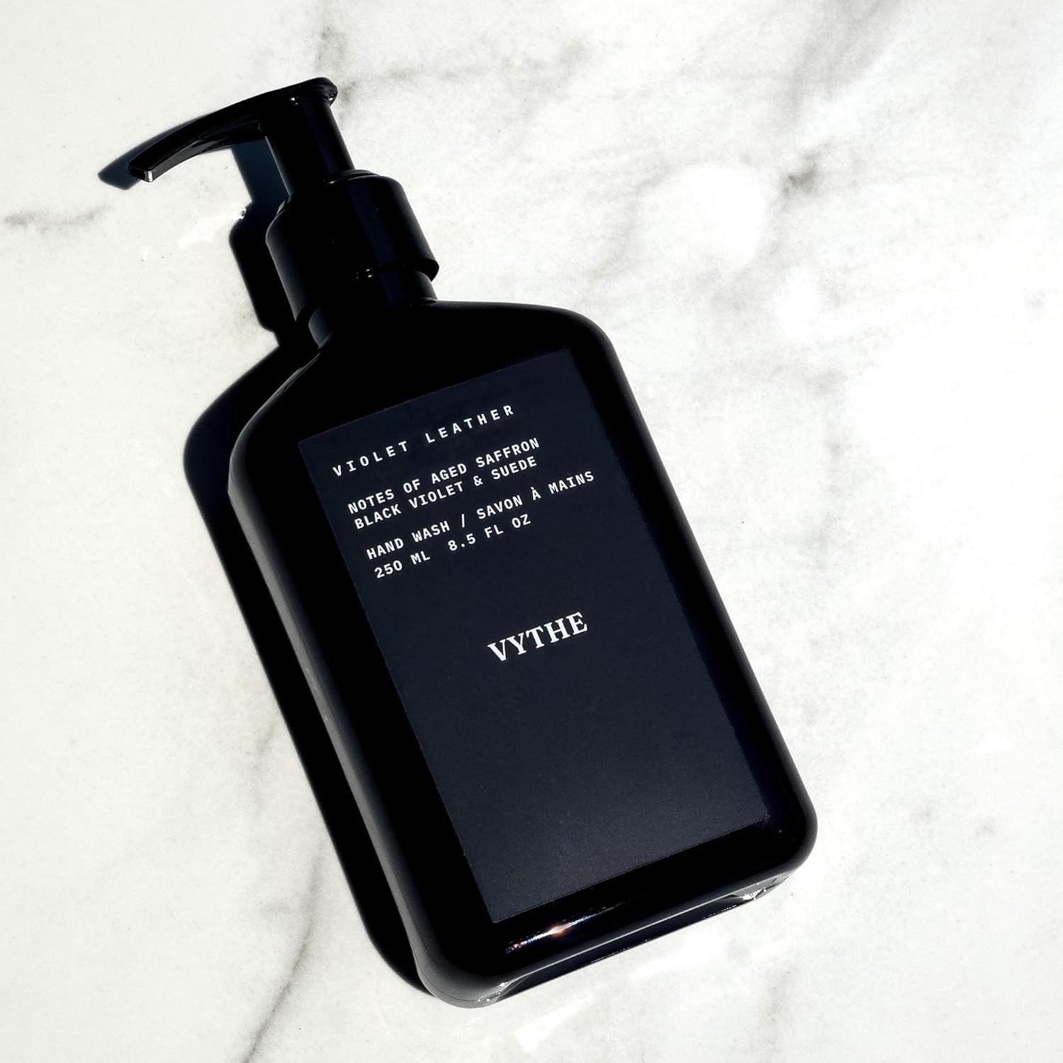 VYTHE Hand Wash, Violet Leather - Moisturizing Liquid Hand Soap with Aloe Vera & Argan Oil, 8.5 fl oz