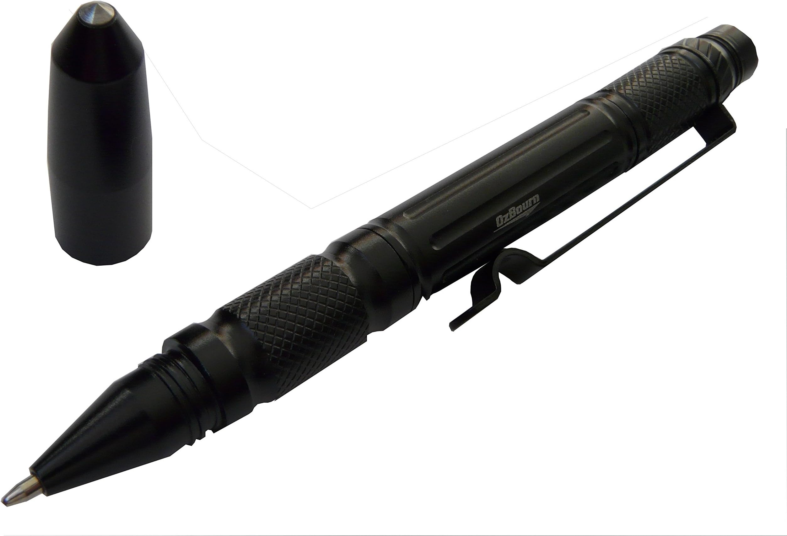 LED Tactical Pen Flashlight Defensive Window Breaker Tool, Includes Study Nylon Pouch with Snap Clasp Office Equipment Stationary