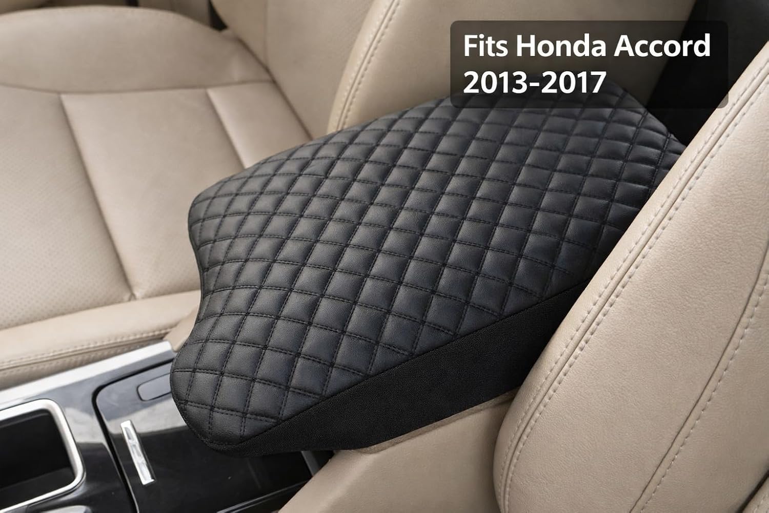 it's us Center Console Armrest Cover for Honda Accord 2013-2017, Full Slip-On Interior Protector Accessories, Scratch‑Resistant & Comfortable Interior Upgrade, Black