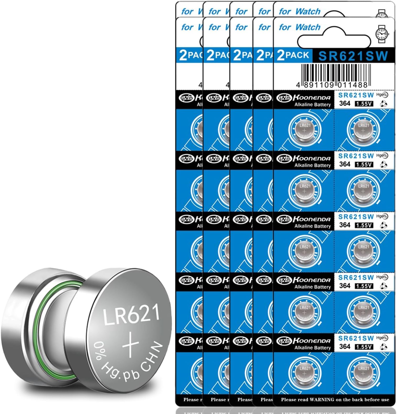 Amazon.com: hunbath 100 Packs SR621SW 364 AG1 Watch Battery 1.55V 364A ...