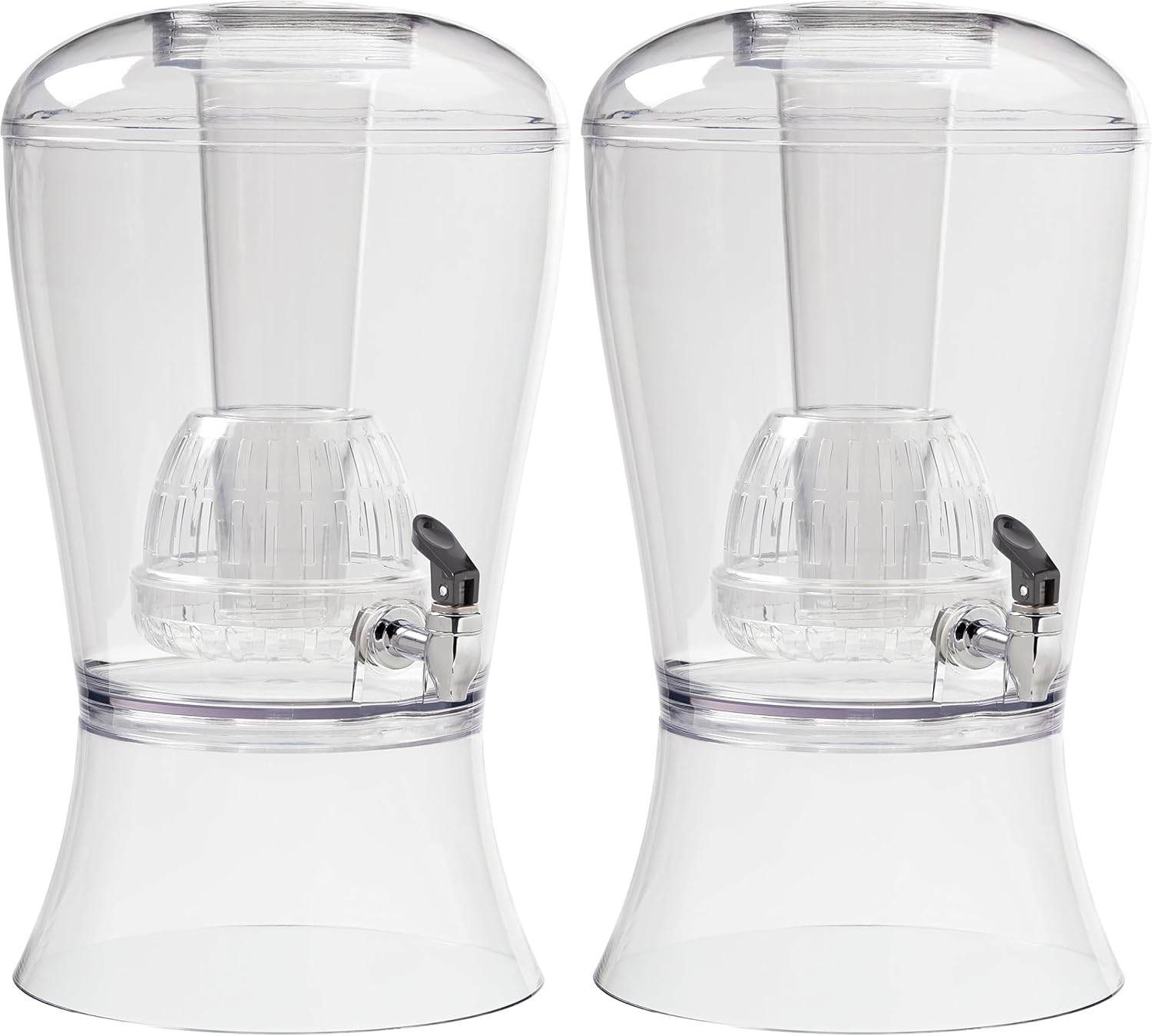 CreativeWare 3 Gallon Beverage Dispenser With Ice Cylinder And Fruit Infuser (Pack of 2)