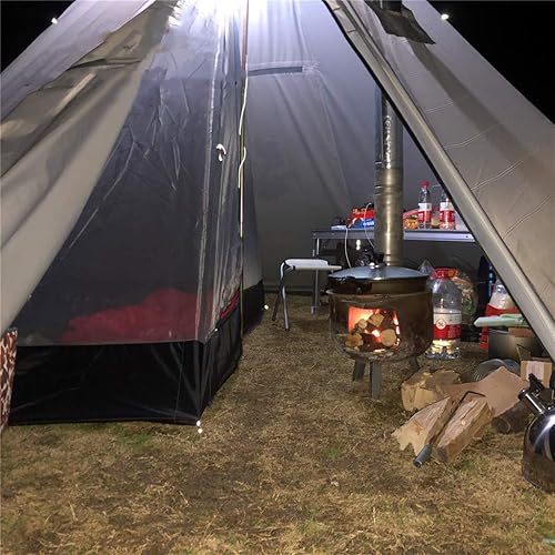 Miniatura 8 de Tipi Tipi de 1 a 2 personas con media malla y gato ignífugo ligero de 4.6 libras de altura 5.2 pies Tipi tienda de campaña al aire libre camping
