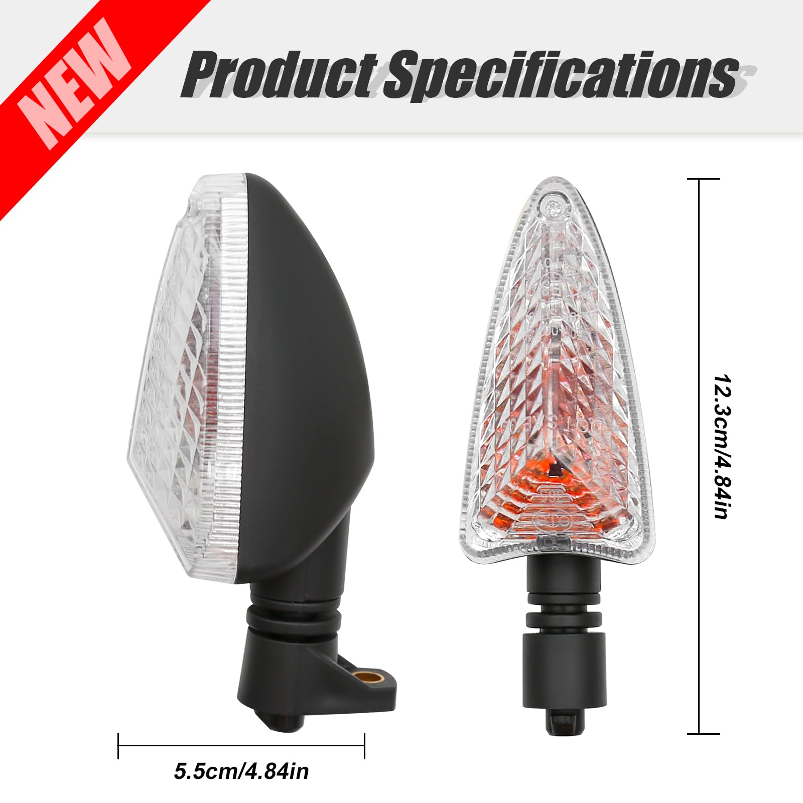 CADUFUELLY Turn Signal, Motorcycle Light Indicator, Front or Rear Indicator Replacement for Tiger 800 1050 Daytona 675/R Street Triple 675