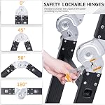 RIKADE Folding Ladder, 7-in-1 Aluminium Extension Collapsible Step Ladder with Tool Tray, Platform Plates, 330LBS Capacity Heavy Duty Multi Purpose Scaffold Ladder for Home Use Outdoor Work