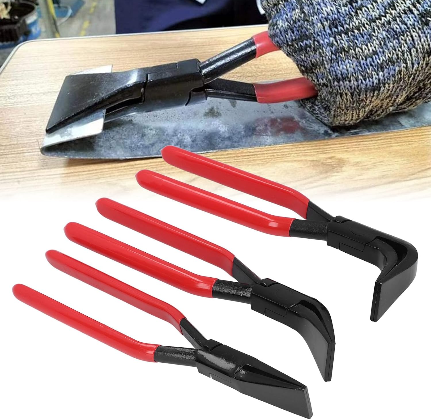 Fuchooky 3個 金属曲げプライヤー ストレート 45度 90度ジョー ハンドシーマー 曲げ 平坦化 シートメタル用