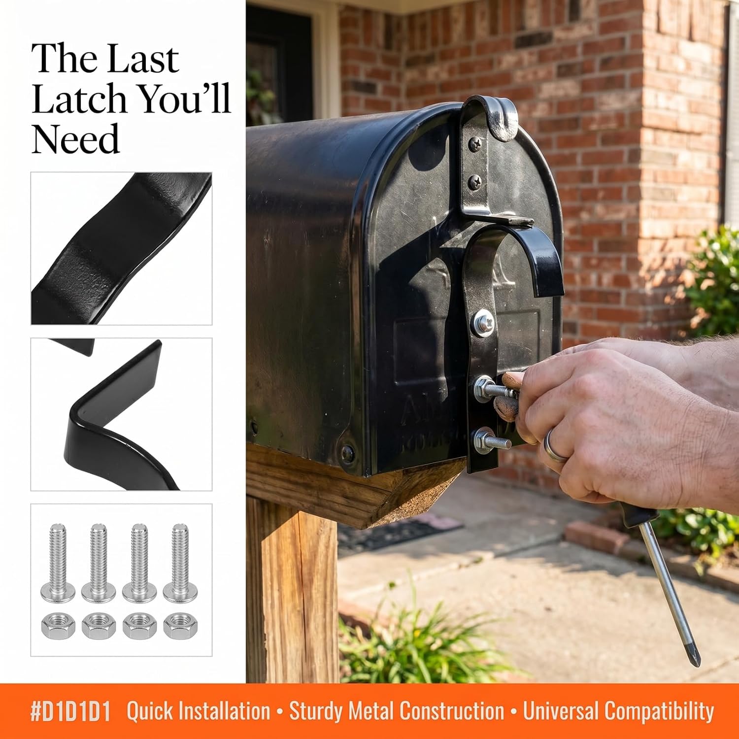 Totority Metal Mailbox Latch Replacement Kit, Durable Wrought Accessory, with Handle Set, Anti-Theft Security, Fits Most Mailboxes, Ideal for Home, Office, Apartment, DIY Use