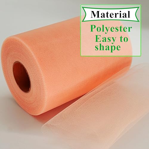 Miniatura 69 de Rollos de tela de tul rojo de 6 pulgadas por 100 yardas (300 pies), carrete de tela, cinta de tul para envoltura de regalos de Navidad, lazo de tutú