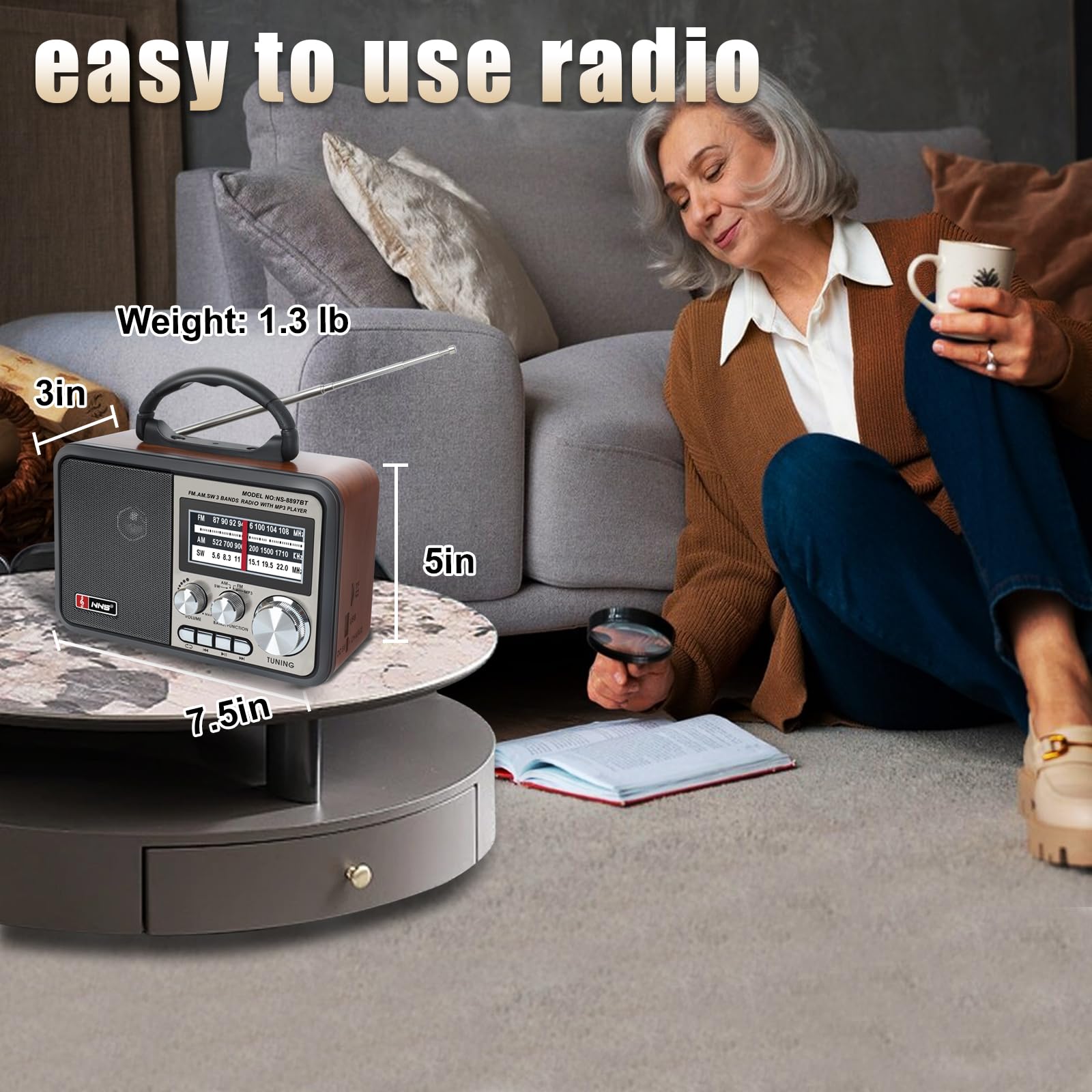 Amazon.com: Retro Vintage Radio, Portable AM FM Radios Stereo