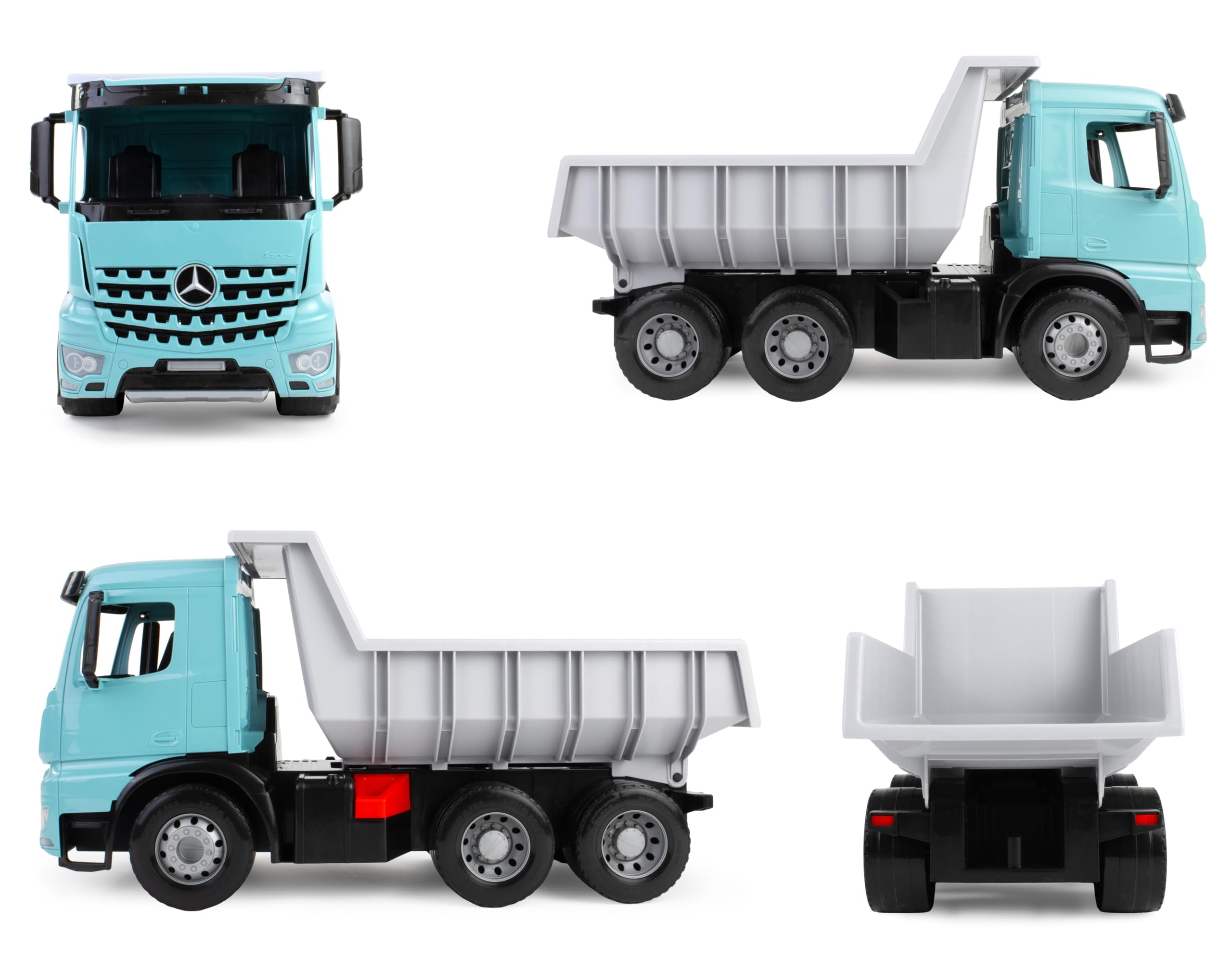 LENA - Giga Trucks Camion Ribaltabile Mercedes-Benz Arocs 67 cm – Giocattolo da cantiere 3+ anni, veicolo da esterno con assi in acciaio, Made in Europe
