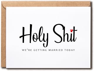 Holy Shit We Are Getting Married Today - Wedding Day Card - Card For Newlywed - Wedding Card - Card For Wife Husband - Funny Card For Groom