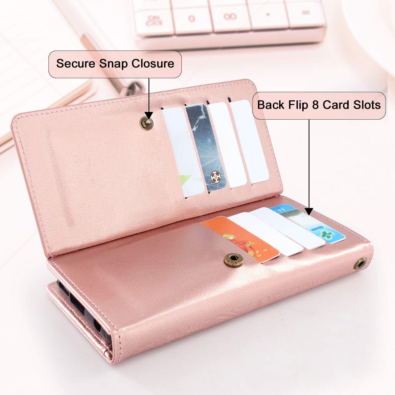 Google Pixel 3 XL Case, Harryshell Detachable Magnetic 12 Card Slots Wallet Case Shockproof PU Leather Flip Protective Cover Wrist Strap for Google Pixel 3XL (Flower Rosegold)