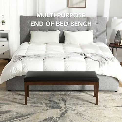 Miniatura 8 de chairus Banco de entrada tapizado de piel sintética, bancos de mesa de comedor, banco de zapatos de granja, asiento para pasillo, dormitorio,