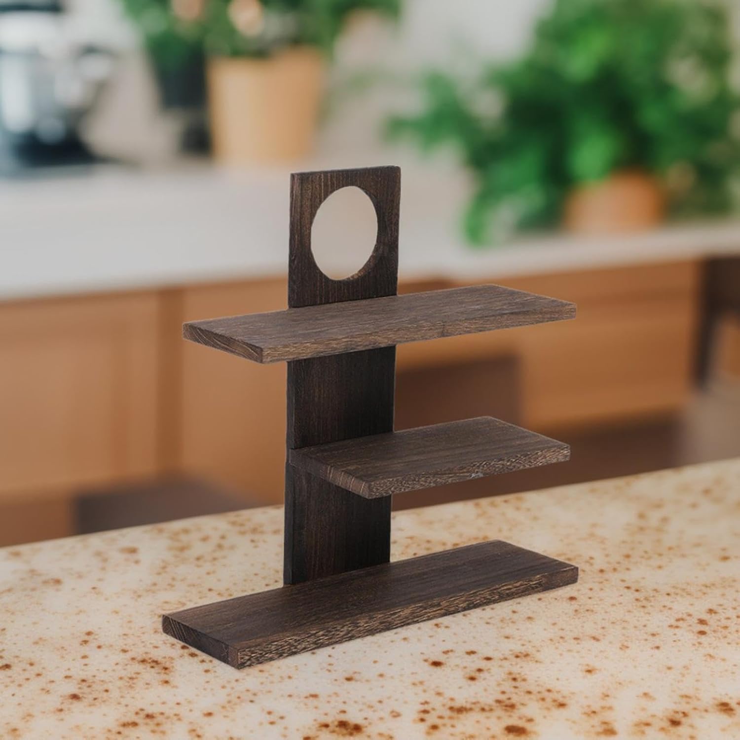 Wooden Coffee Cup Holder Stand for Living Room Decor, Black
