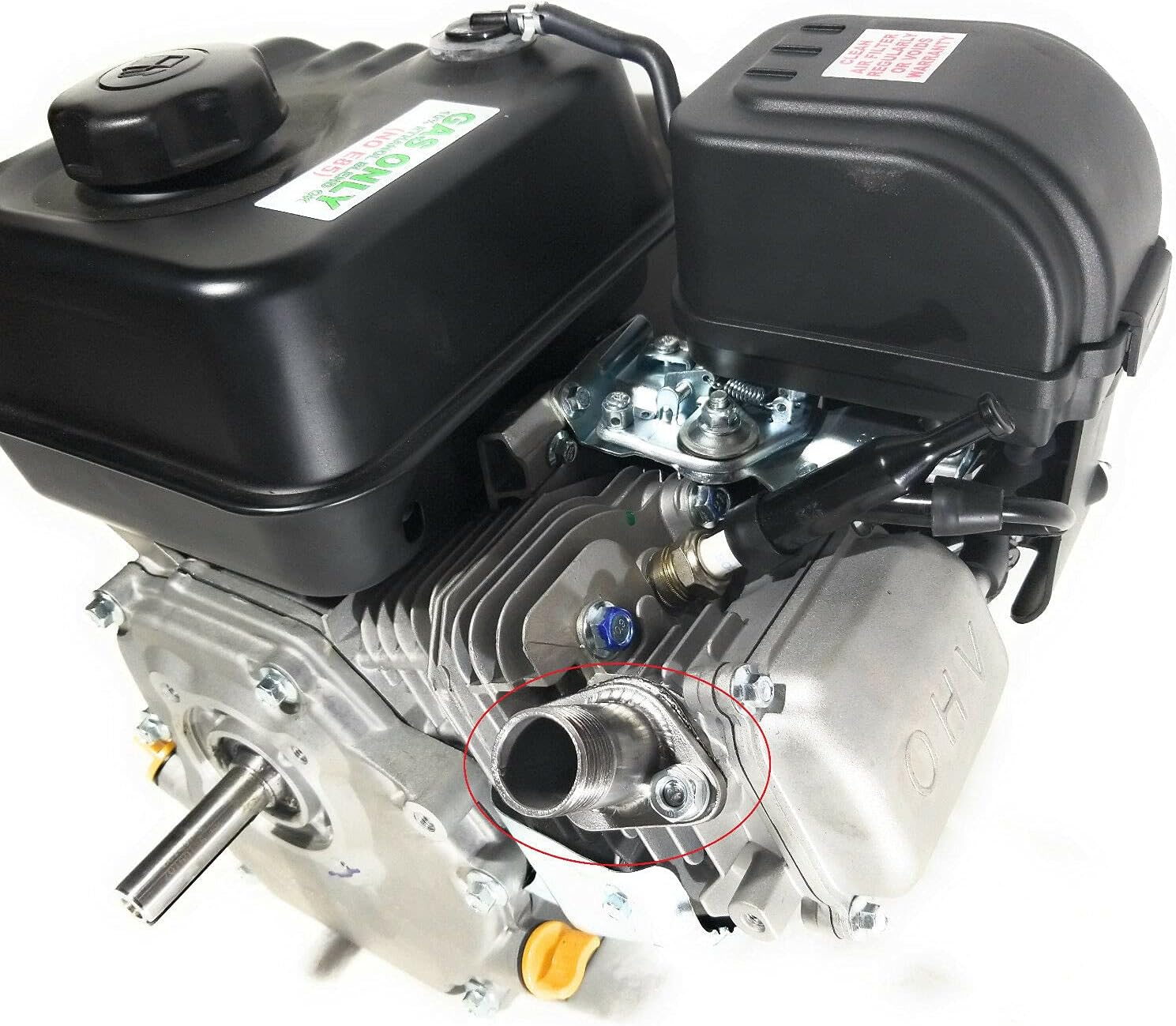 Exhaust adapter for: Predator 212cc Harbor Freight NPT SS Threaded 3/4, GX160, GX200