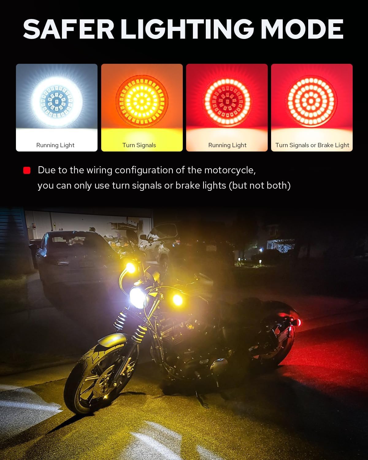 Benlari 1157 LED Turn Signals Front Rear 1156 Lights Black-Finish Bulbs Smoke Lenses Compatible for Harley Davidson Dyna Softail Sportster Touring Street Glide Road Glide Iron 883 1200 72 48