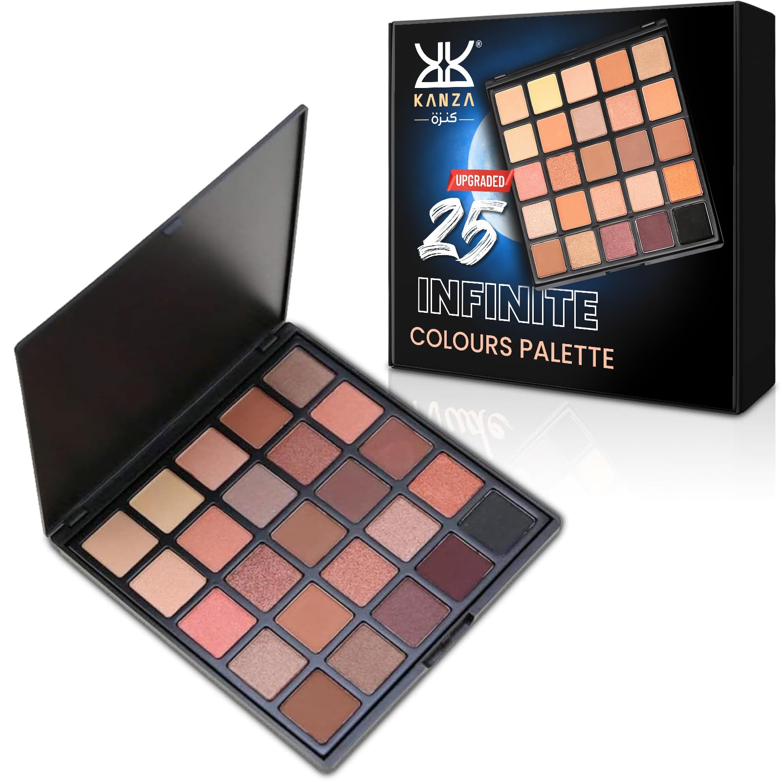 KANZA - Eyeshadow Palette with 25 different Shades | High Pigment Eyeshadow Palette for Salon & Home Use | Blending Eye Shadow Pallet | For Women | 25 Colors in 1 Palette