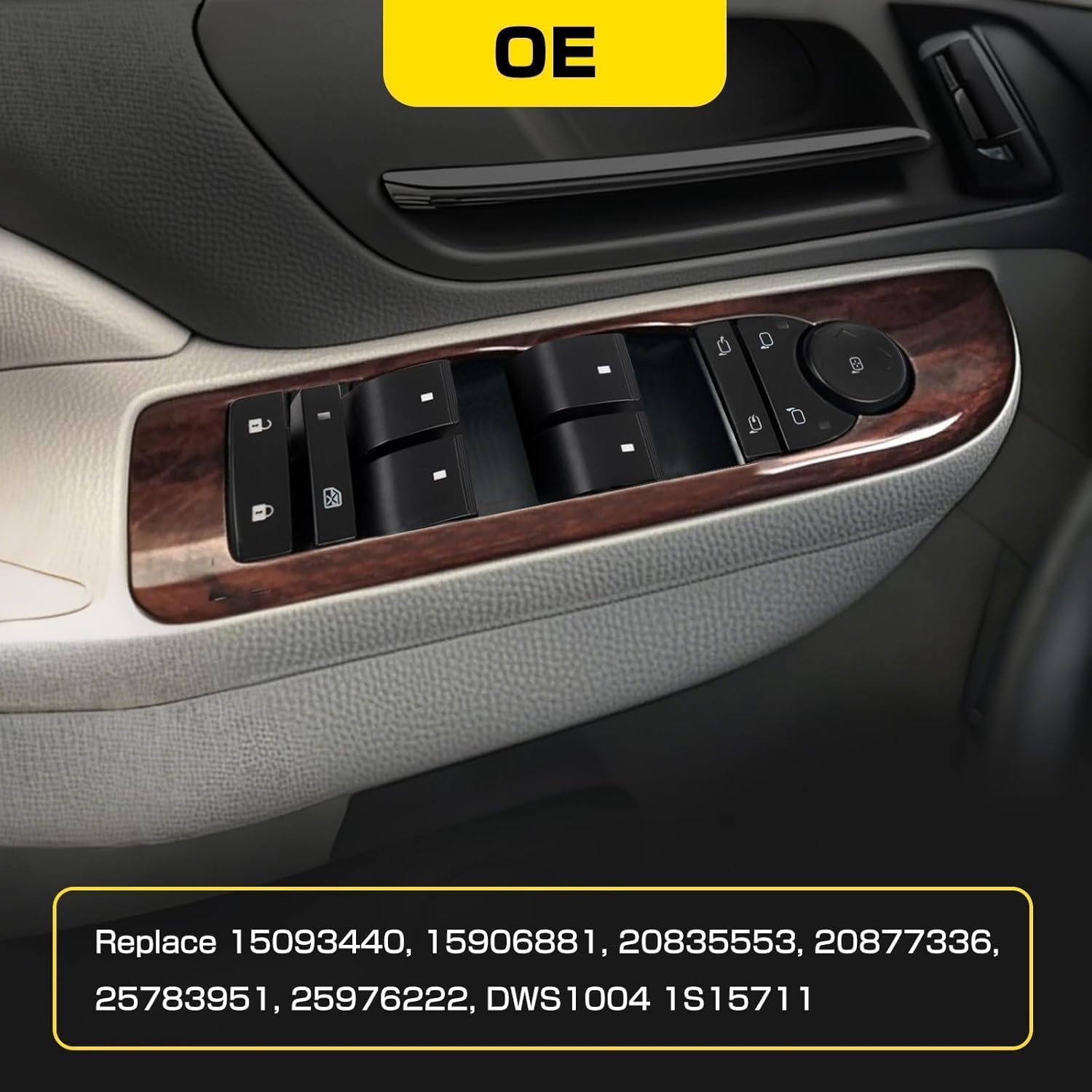 Power Window Switch Front Driver Side Control Switch Compatible with GMC Chevy Silverado Sierra Yukon 1500 2500 3500 2007-2014 Replace 20835553