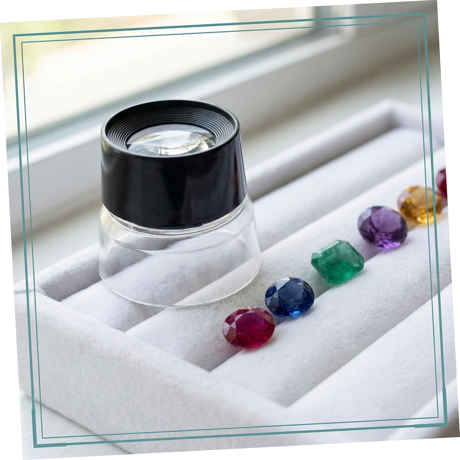 8 Piece Black Jewelry Magnifier Loupe with 10x Glass for Watch Repair