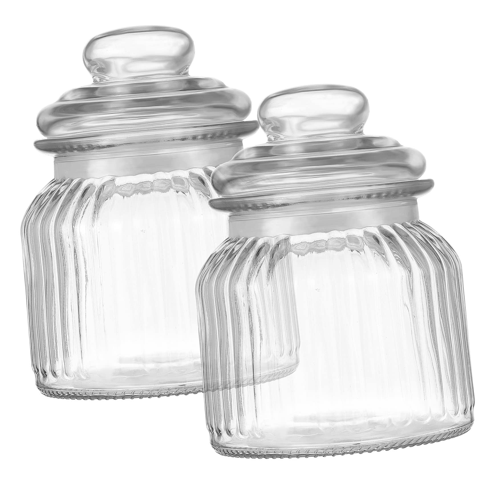Dichtes Glas Vorratsglas 650ml, 2 Stück mit Deckel | Spülmaschinengeeignet, Vielseitig Einsetzbar, für Weihnachten und Neujahr