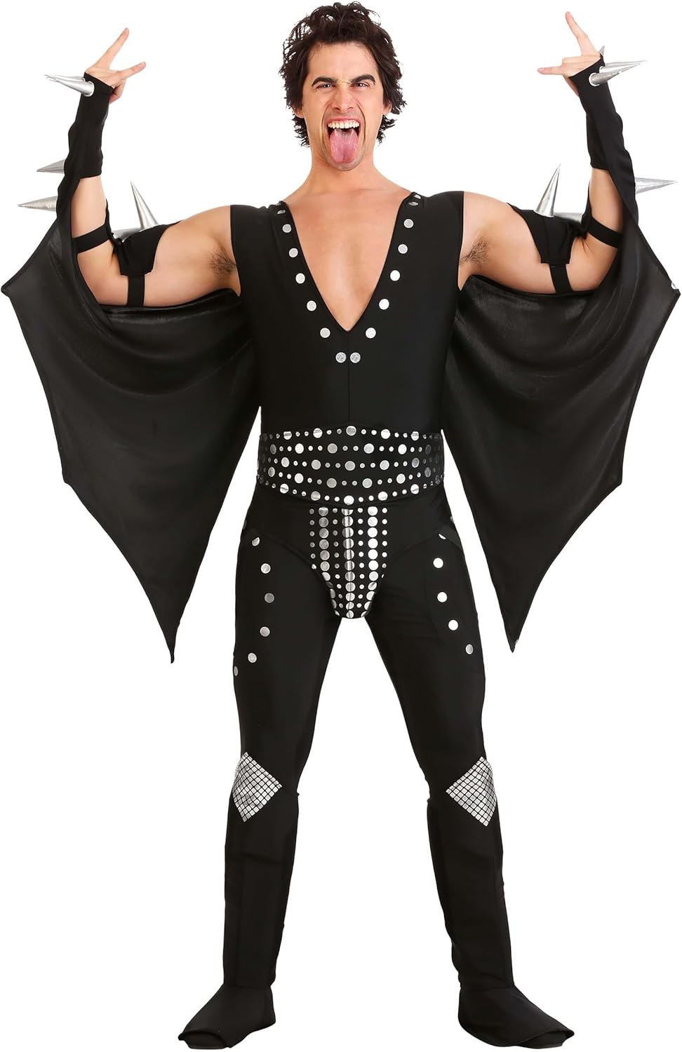 KISS Adult Demon Costume for Men, 70's Rockstar Performer Halloween Outfit, Glam Rock Attire Party and Dress-up - Image 5