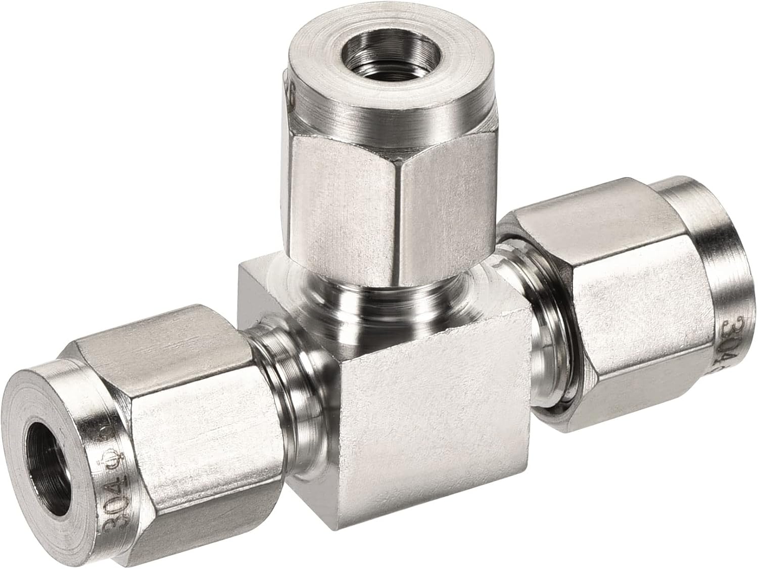 MECCANIXITY Quick Connect Air Line Compression Fittings 304 Stainless Steel 5mm OD Tube 3 Way T Type Tee Union Splitter Connector
