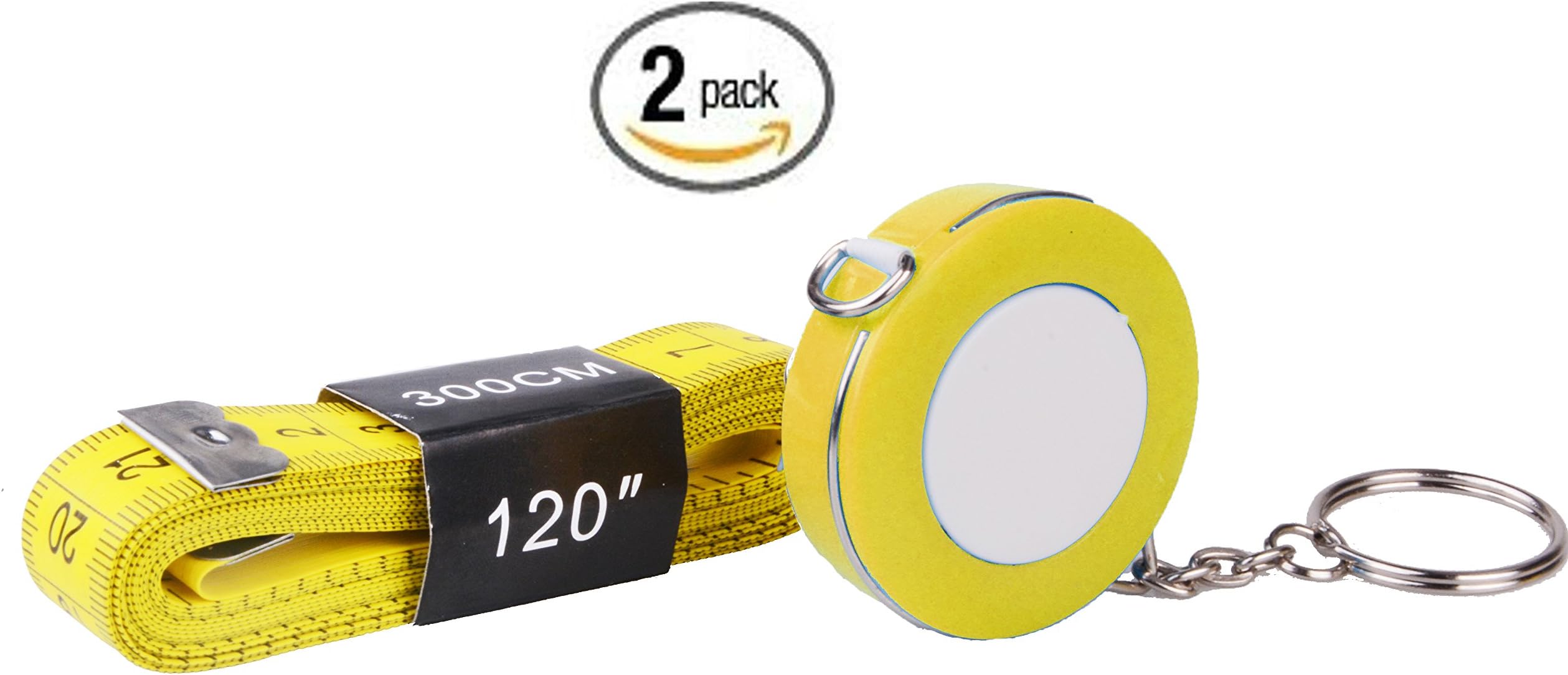 60-inch/1.5 Meter Soft and Retractable with Keychain 120-inch /3.0 Meter Flexible Double-Scale Soft Tape Measure