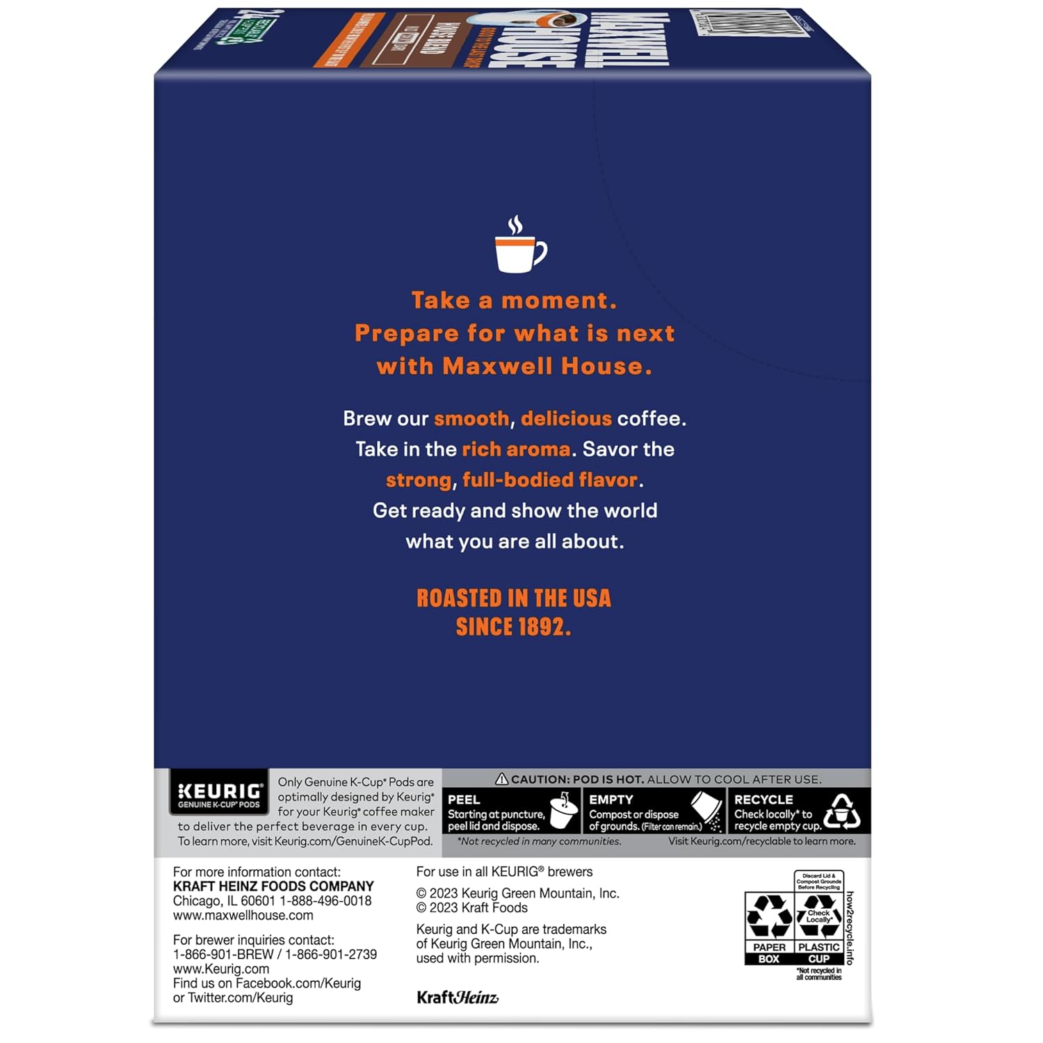 Maxwell House House Blend Coffee Keurig Single Serve K-Cup Pods, 24 Pods Per Pack, Case Of 4 Packs