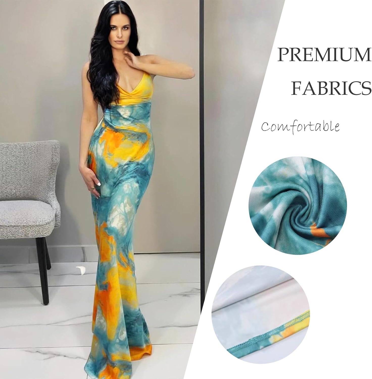 Women Floral Print Maxi Dress Sexy Backless Spaghetti Strap Party Long Dresses Summer Bodycon Cocktail Dress