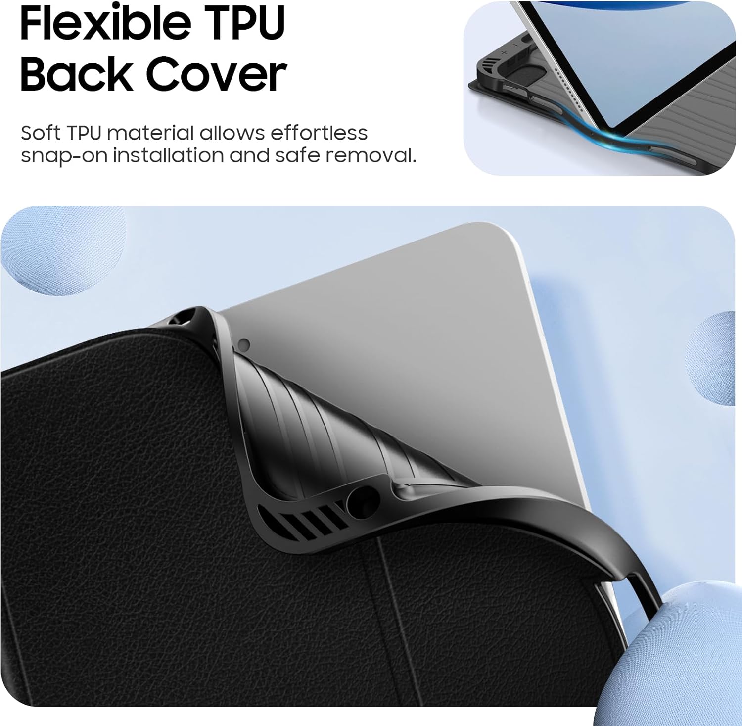 FINTIE Backlit Keyboard Case for iPad Air 11-inch M4/M3/M2 (2026/2025/2024), iPad Air 5th/4th Gen 10.9 Inch - Soft TPU Cover with 7 Color Backlight Detachable Bluetooth Keyboard, Black