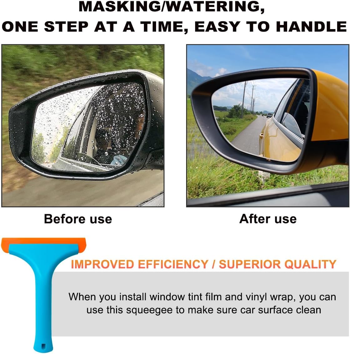 Small Silicone Window Squeee, 5.9 Inch Car Windshield Water Blade