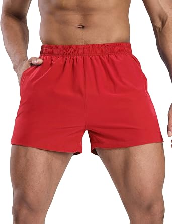 MIER Mens 3 Inch Shorts for Athletic Running, Dry Fit, Built-in Brief