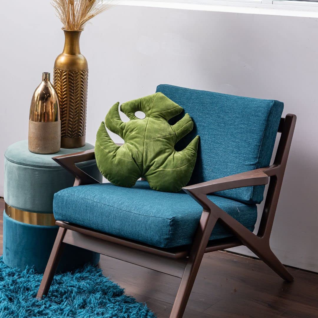 Green Philosophy Co. Plush Succulent Leaf Pillow 3D Accent Anthurium Warocqueanum Plant Throw Pillows for Couch Sofa Living Room Home Decor for Plant & Garden Lovers, Green Thumb Family & Friends: Monstera Deliciosa - Mossy Earth