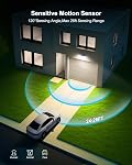 2 Pack Solar Lights Outdoor, 3500LM Motion Sensor Security Flood Lights | Upgraded Solar Panel with 3.3 ft Cable, 3-Mode Remote, 270° Wide Angle, 26 ft PIR Detection for Garage, Yard, Driveway, 6500K