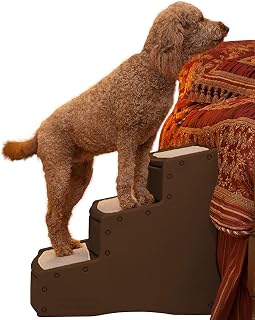 Pet Gear Easy Step III Extra Wide Pet Stairs, 3 Step for Dogs/Cats up to 200 pounds, Removable/Washable Carpet, Easy Assembly (No Tools Required), New Chocolate