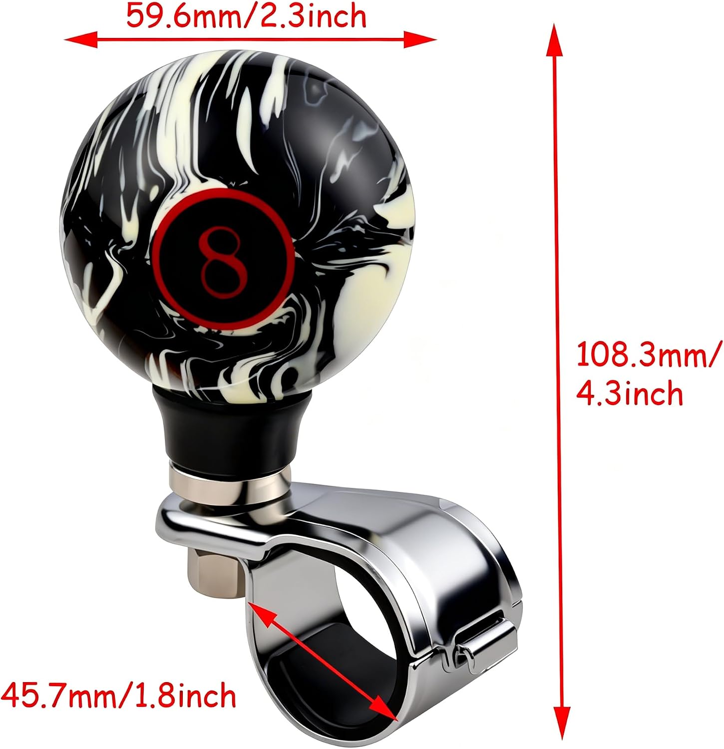 Lunsom Steering Wheel Power Handle, Car Turning Helper Suicide Knobs Steering Wheel Spinner Knob Fit for Tractors, Forklifts, Lawn Mowers,No.8