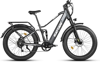 Rattan Pathfinder PRO Bicicletta Elettrica da 26" Fat Tire per Adulti, 48V 18Ah, Autonomia Fino a 120km, Freni e Sospensioni Idrauliche, 7 Velocità