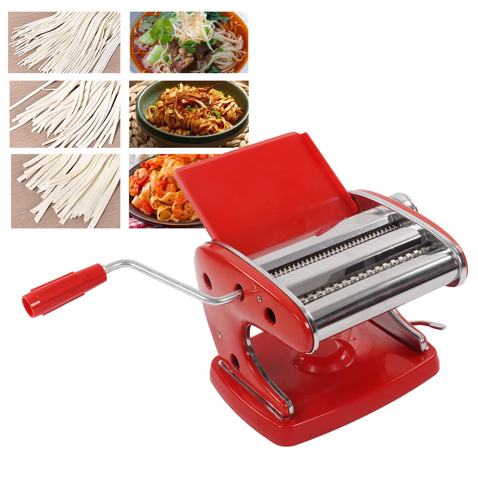 VGEBY Macchina per Pasta Multifunzione in Acciaio Inossidabile per Casalinga, Facile Funzionamento Manuale e Pulizia (Ventosa 2 Coltelli)