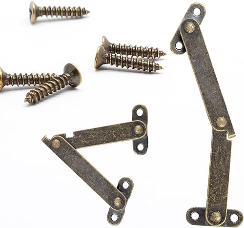 Miniatura 2 de Bisagras plegables de soporte de tapa, bisagra de tapa de latón antiguo, bisagra giratoria de hierro para tapa de muebles para armario de armario