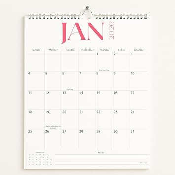 Wall Calendar 2026-2027, 18 Months, Runs From January 2026 to June 2027, 15" x 12" Large Wall Calendar with Hanger, Thick Paper, Spiral Binding, Easy to Write Down Your Plans and Daily/Elegance