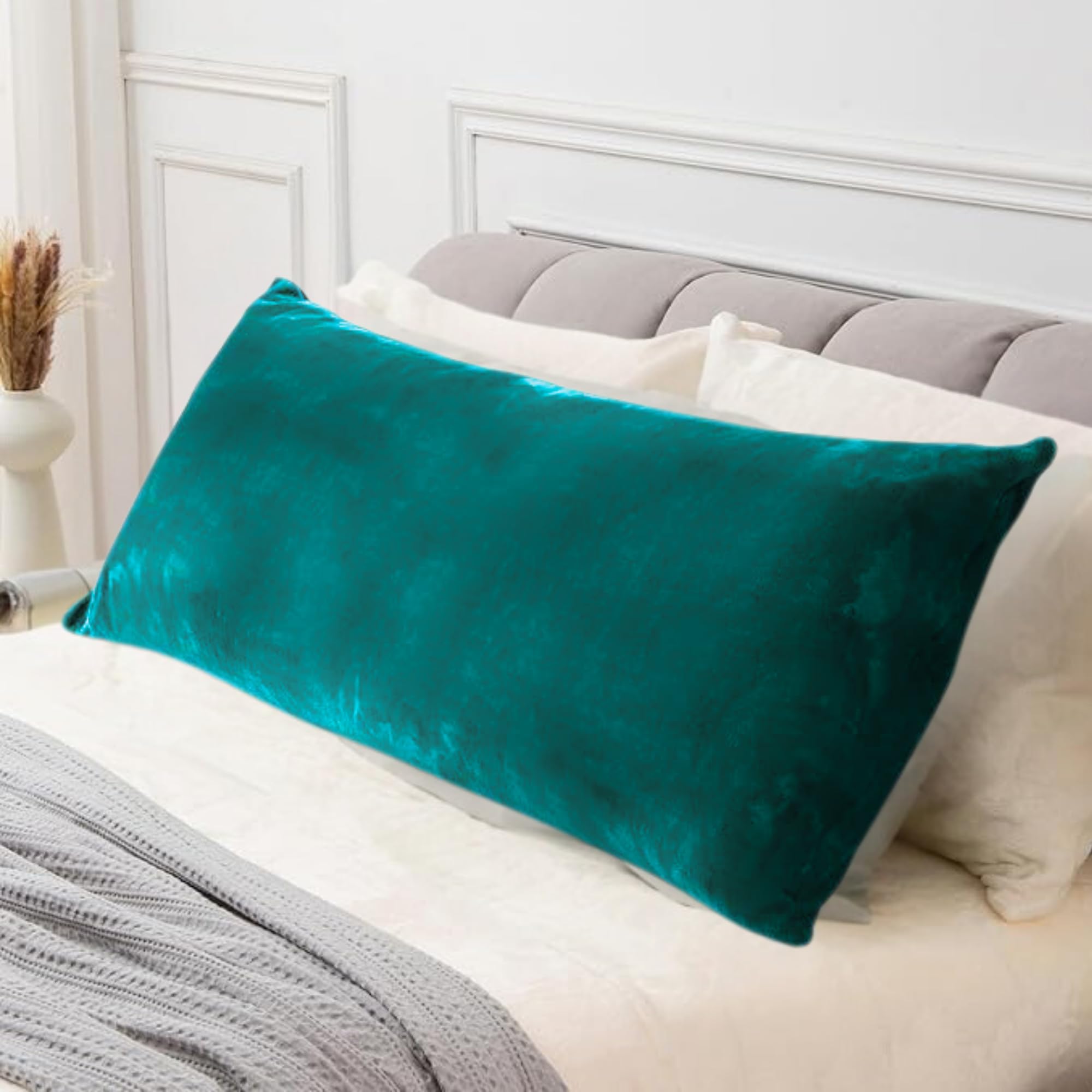 Full Body Pillow Long Sleeping 54 x 18 Inches Velvet Pillow with Removable Cover for Side Sleeping Hugging, Cuddling, Relaxing & Pregnancy Comfort-image-20