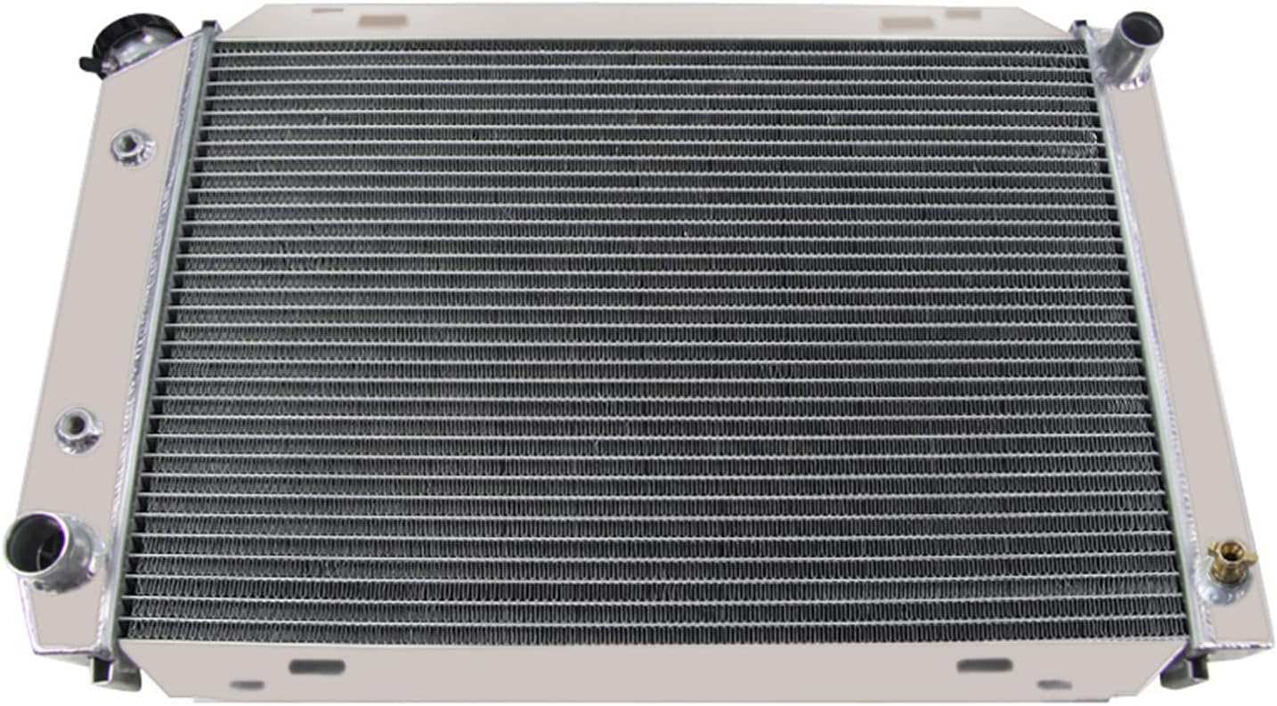 Radiator Compatible with 1975-1993 Ford Fairmont Granada LTD Mustang Thunderbird & 75-88 Mercury Capri Cougar Marquis Monarch & 77-92 Lincoln Continental Mark VII, 3 Row Aluminium Radiator
