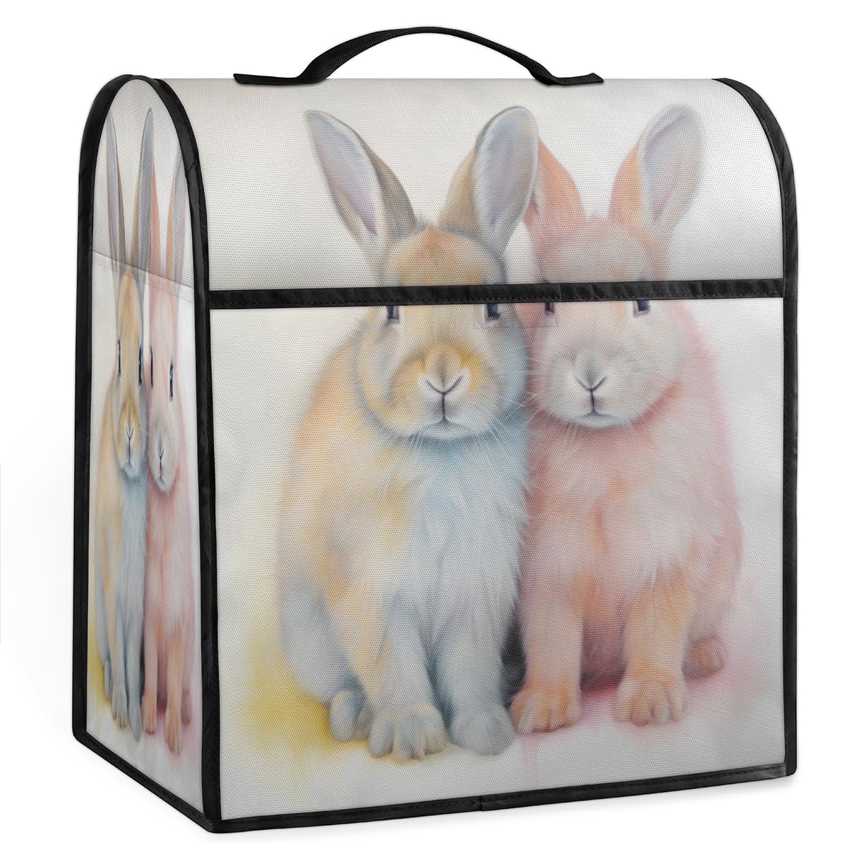 Coffee Maker Cover Cute Hand Painted Rabbit Kitchen Appliance Covers Small Appliance Covers Blender Cover Juicer Cover Dust Covers for Kitchen Appliances with Top Handle and Pockets,Washable,C610