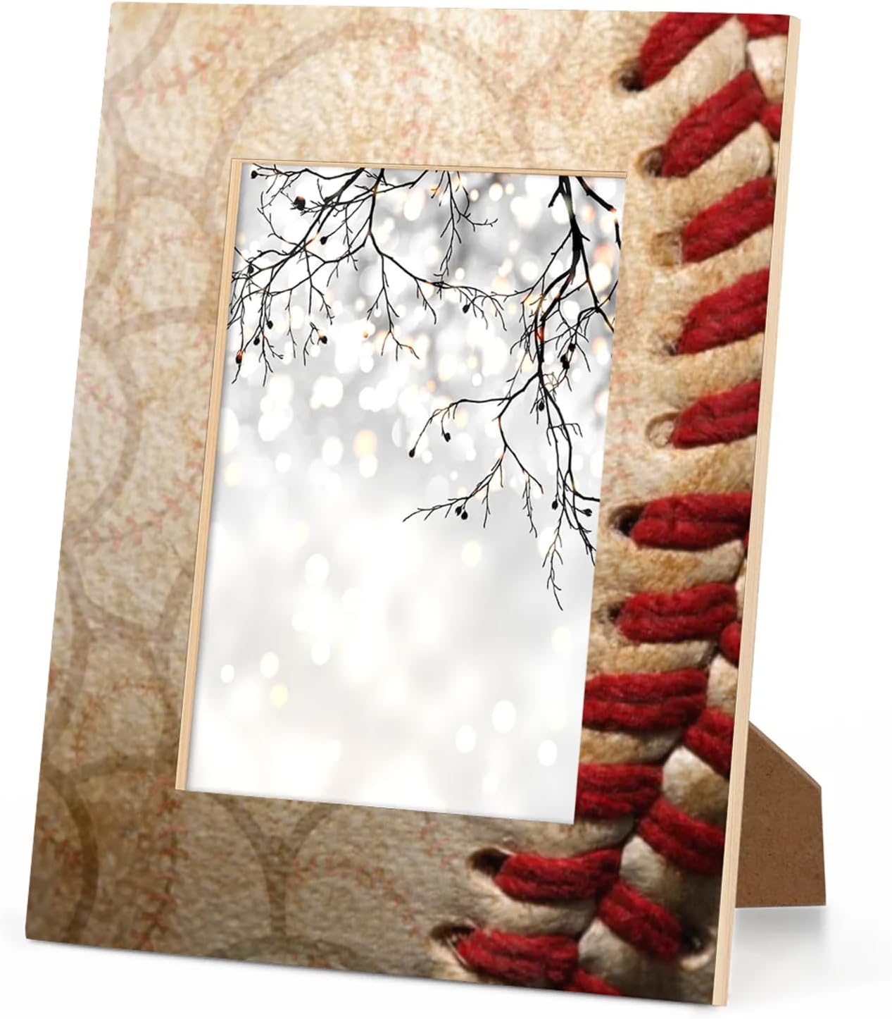 Vintage Sport Ball Baseball 8x10 Picture Frame 8x10 Horizontal and Vertical Photo Frame Suitable for Tabletop Displays and Wall Mounted Frames 8 by 10 Wooden Picture Frames
