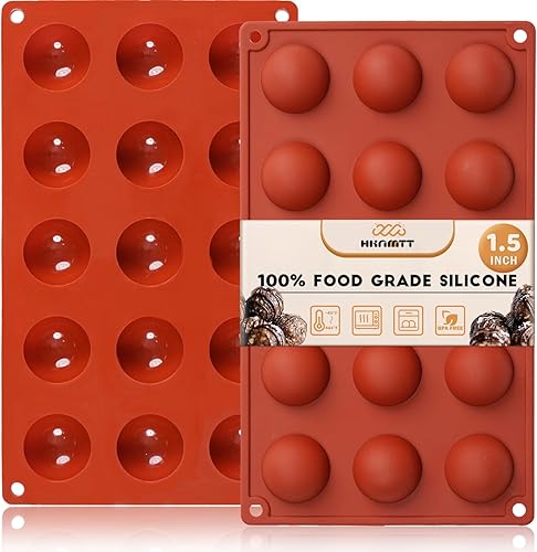 Miniatura 20 de HKNMTT Moldes redondos de silicona, 3 unidades, 12 cavidades de 2.1 pulgadas, cilindro redondo cubierto de chocolate, moldes para hornear